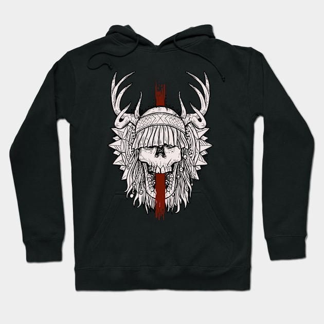 Heilung shaman skull Hoodie by BlackForge